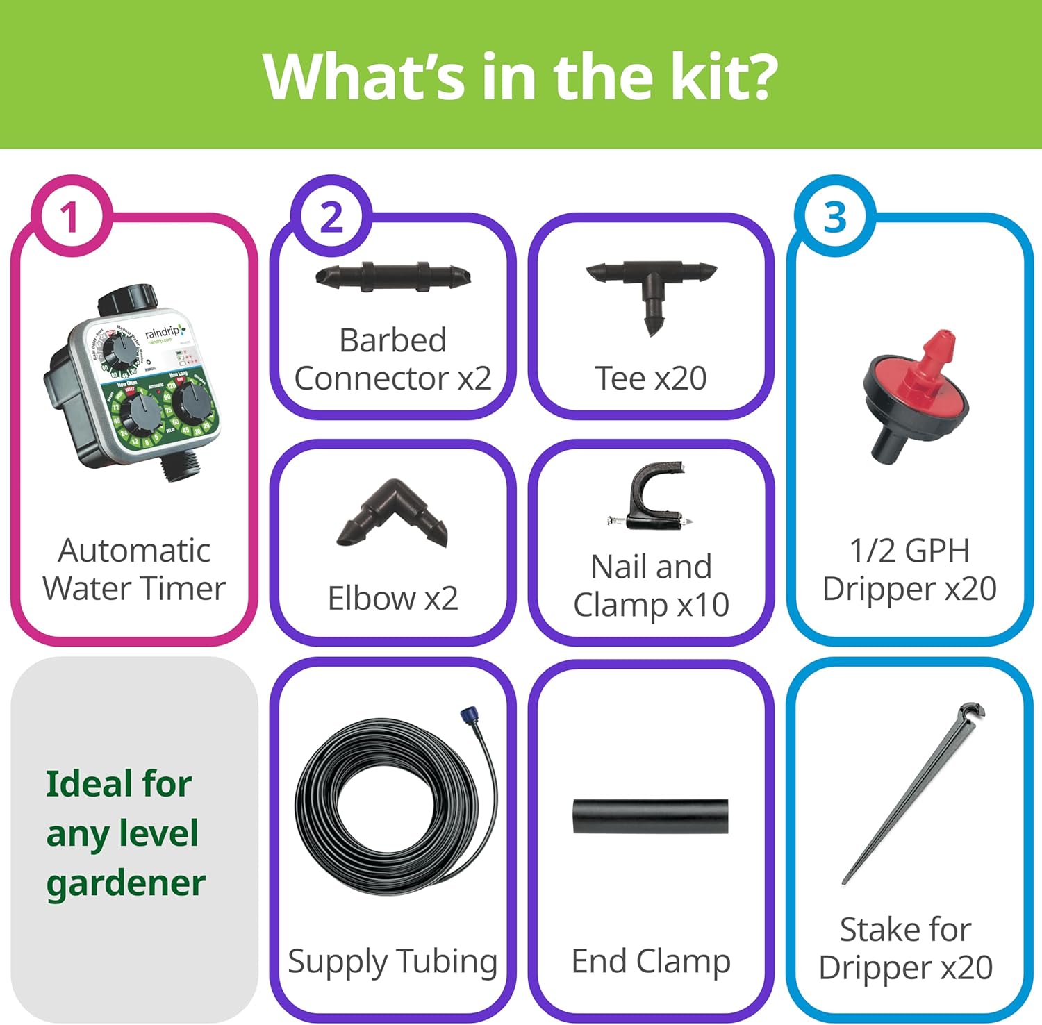 Raindrip Kit Arrosage Goutte-à-Goutte Automatique